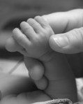 Hand_holding_finger_bw baby
